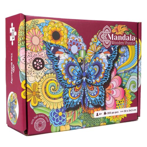 Rooster Mandala Wooden Jigsaw Puzzle – 109 Pieces