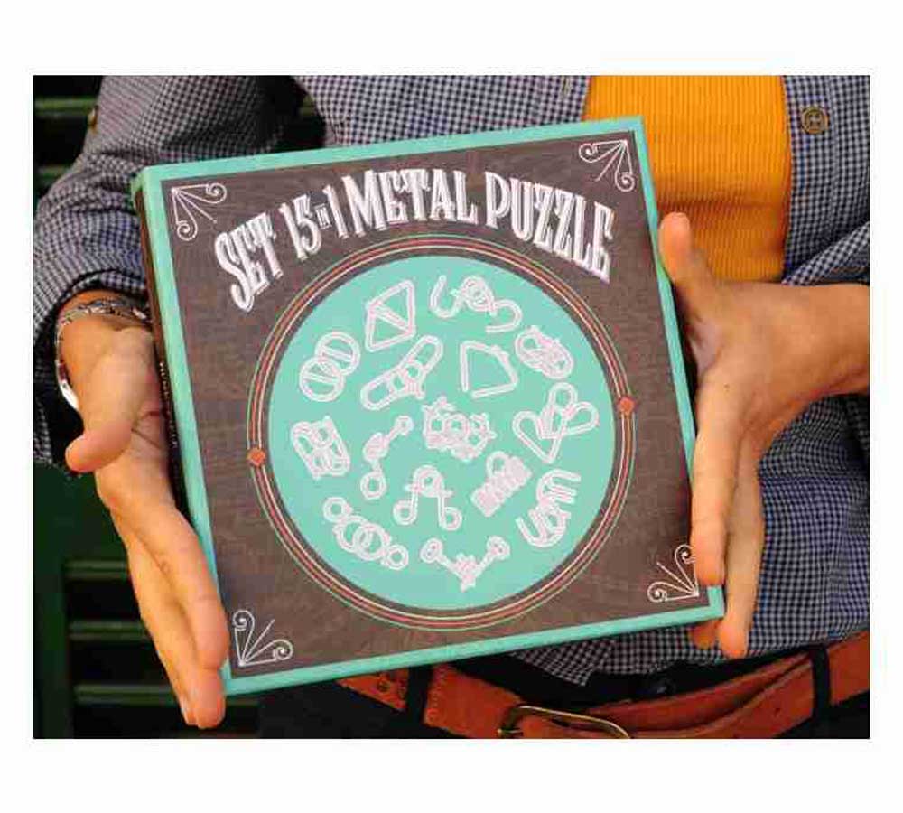 Set 15 in 1 blue metal puzzle - Image 5